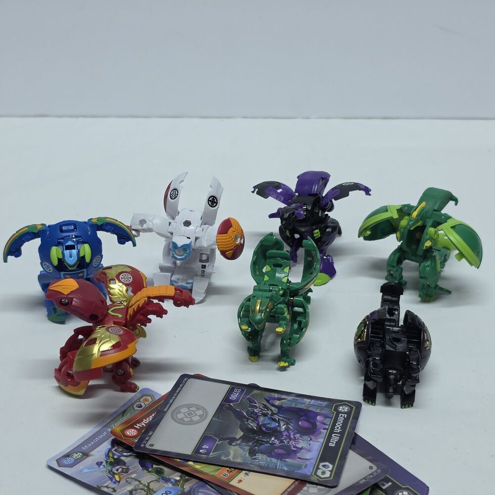 Lot of 7 Bakugan Battle Brawlers And Playing Cards